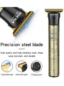 HINEA HIENA Hair Clipper, An Antique Bronze Three In One Hair Clipper With Multifunctional Fast Charging And Long Standby Function. It Is A Shaver, Nose Hair Trimmer, USB Car Charger, Waterproof, Men's, Father's Day Gift, Cordless Rechargeable Men's Beauty Set, Suitable For Beard, Head, Hair, Body, Appearance And Facial Hair Clippers