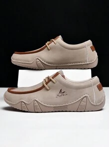 Salkin 全新时尚休闲设计师女士休闲鞋，手工运动鞋系带乐福鞋，轻便透气柔软舒适鞋，防滑耐用平底，仿麂皮外底，适合连衣裙、牛仔裤，适合中年、青年、学生、日常散步、徒步旅行、礼物、春/夏/秋季，加大码 - 米色 - 查看 5