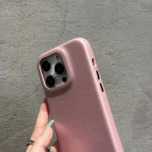 1 件时尚奢华复古金属纽扣 PU 皮革镜面光滑纹理仿皮全覆盖纽扣手机壳适用于 Apple 17 16 16E 15 14 Plus 13 12 11 Pro Max - 冰粉 - 查看 10