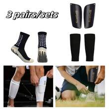 运动户外 3 双/套男士中筒运动袜尼龙混纺防滑减震舒适透气运动袜适合男士户外篮球足球训练跑步户外活动