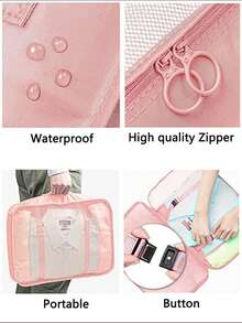 Bộ 6/7/8 túi đựng đồ du lịch di động - Sắp xếp quần áo, giày dép và đồ lót của bạn một cách dễ dàng - Hoàn hảo để đóng gói hành lý và vali Túi đựng đồ du lịch có in khẩu hiệu di động kèm giày dép, đồ vệ sinh cá nhân và túi giặt Đồ dùng học tập Đồ dùng học tập cho trường học cho sinh viên Trang trí phòng ký túc xá Trang trí phòng ngủ Đồ dùng ký túc xá thiết yếu cho học sinh Giáo viên Khối đóng gói Lưu trữ quần áo Bộ sắp xếp quần áo Bộ túi du lịch Bộ sắp xếp du lịch Đồ dùng du lịch thiết yếu - Hồng - Xem 10