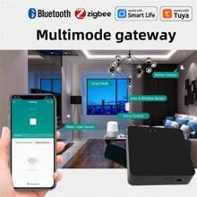 Hub de pasarela inteligente Tuya Zigbee y Bluetooth, puente de pasarela multimodo inalámbrica, control de aplicación inteligente para el hogar que funciona con Alexa y Home (compatible con productos Tuya ZigBee y Bluetooth Protocol)