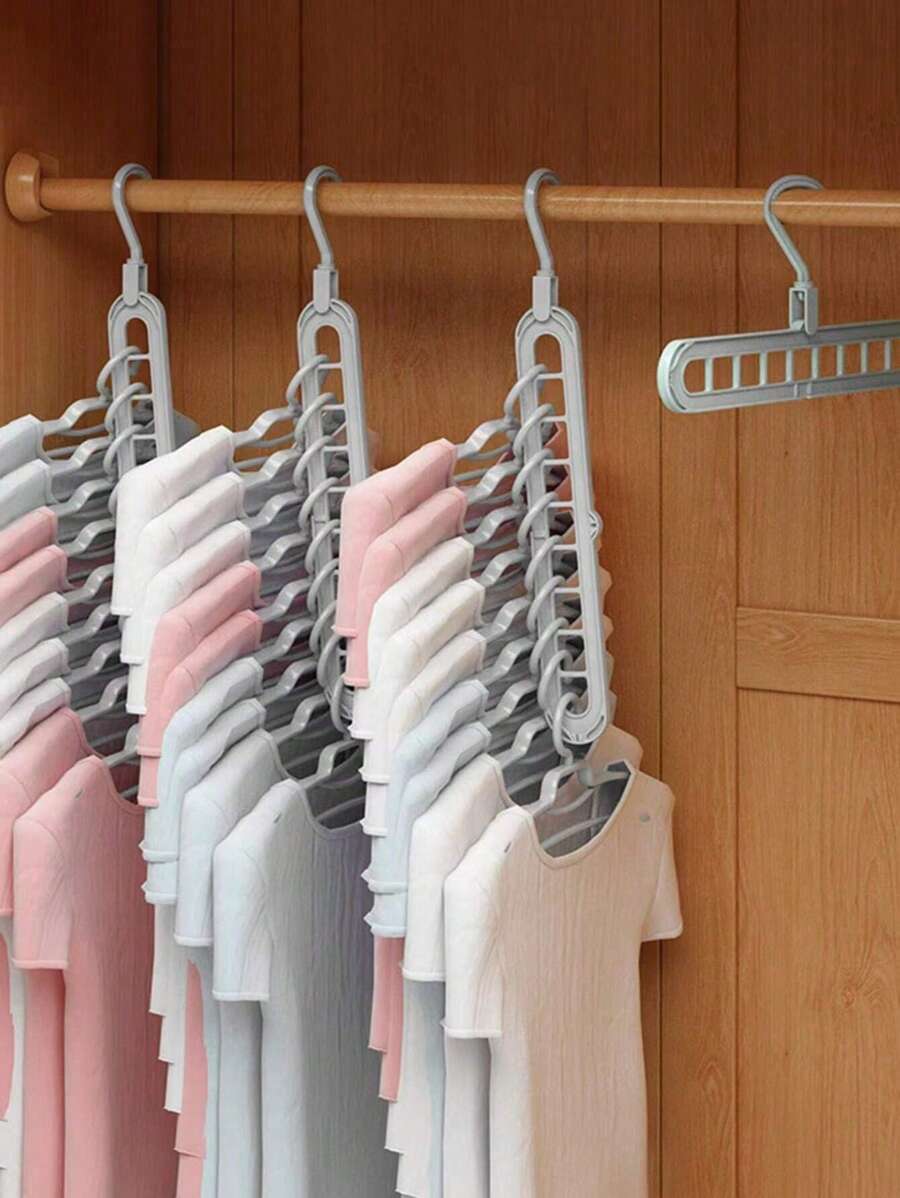 5pcs Multi-Functional 9-Hole Rotating Clothes Hanger, Suitable For Home Wardrobe, Storage Rack, Magical Hanger Decor, Suitable For Autumn, Holiday, Room, Home Decor, Bedroom Decor