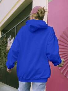 Angry Cat Sweatshirt Blouse Coffee Kitten Caffeine  1995 Flow Fx - Royal Blue - View 5