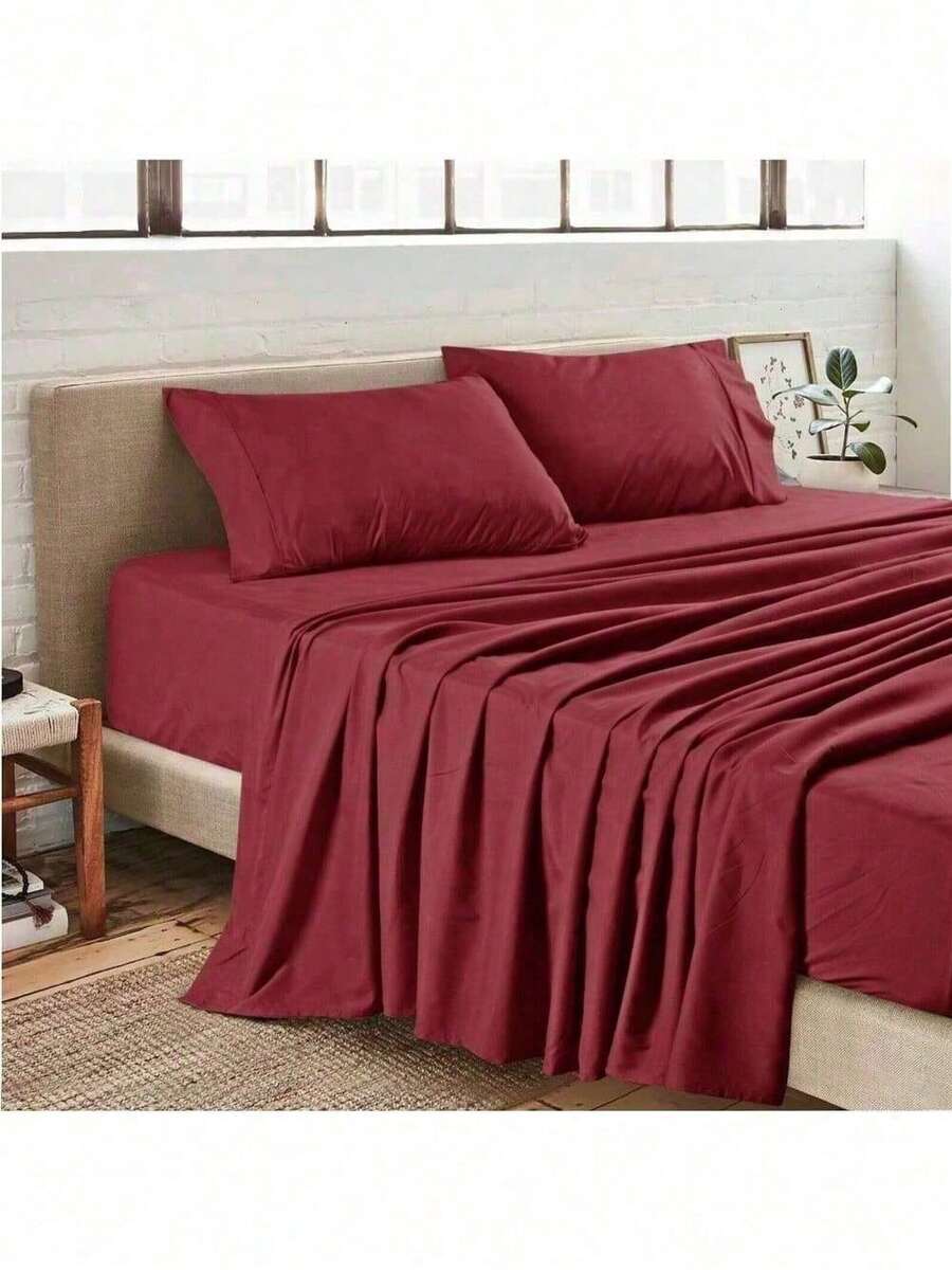Sheet Set Queen Microfiber Ultra Soft Breathable 4 Piece Full Size Bed