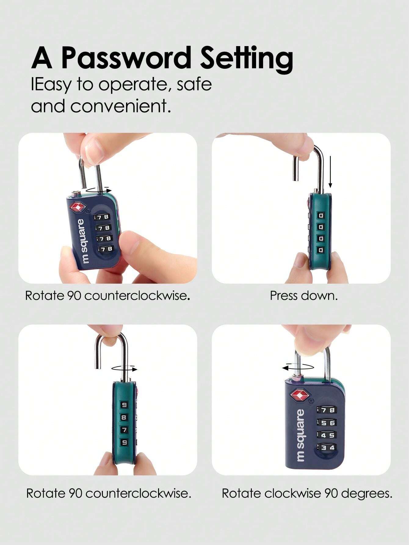 Cadenas à Combinaison 4 Chiffres SISAV Avec Câble 30cm - 2 Pièces Noir Pour Casiers, Sacs Et Valises
