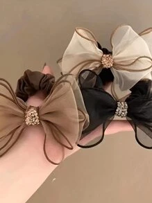 1/3 套女士水钻网纱蝴蝶结发圈，优雅女士发饰，秋季旅行必备，美发工具，女士配饰，美发用品，秋季，女士发饰，旅行，发饰，女士配饰，发饰，女士发饰，美发工具，美发用品，用品，美容配饰，礼物，旅行，女士礼物，美发用品，女士圣诞袜填充物，女士圣诞袜填充物，女士礼物，礼物，礼物，成人圣诞袜填充物，成人圣诞袜填充物，美发用品，女士配饰，圣诞袜填充物，成人发饰，发饰，女士礼物创意，美容圣诞袜填充物，女士夏季海滩度假必备配饰 - 彩色 - 查看 2