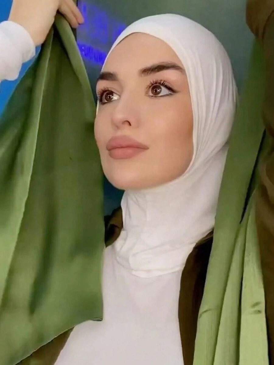 1pc Plain Jersey Under Scarf Cap Hijab - Multicolor - View 1