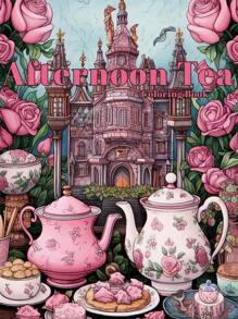 1 件下午茶涂色书原装升级纸加厚 22 页涂色书节日生日圣诞节新年派对礼物缓解压力消磨时间涂鸦绘画绘画艺术书也适用于养老院、返校、学校用品 - 1099 25x17cm single printing 22apges - 查看 1