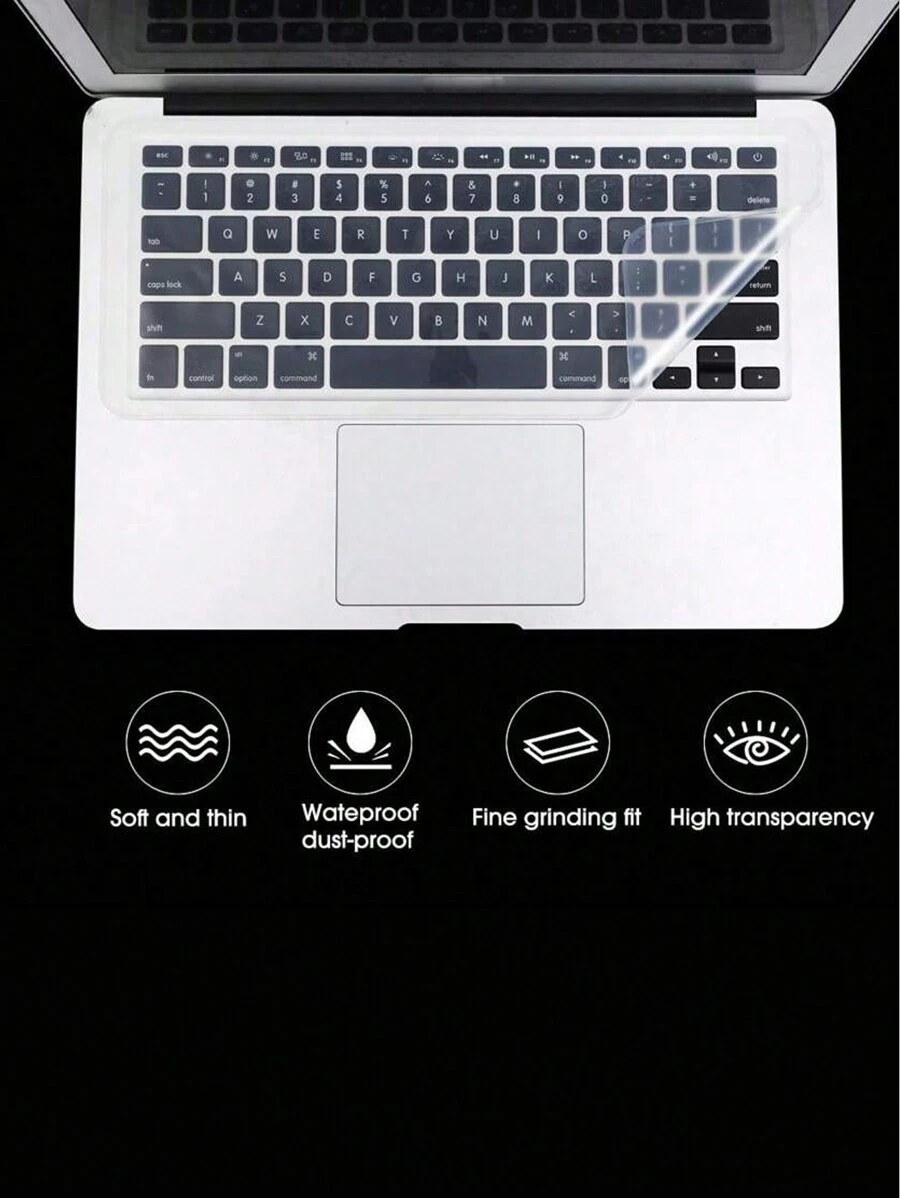 1pc Universal Laptop Keyboard Cover, 15.6"/14"/13.3" Waterproof Dustproof Silicone Transparent Keyboard Protector For , Asus, - Universal Version - View 1
