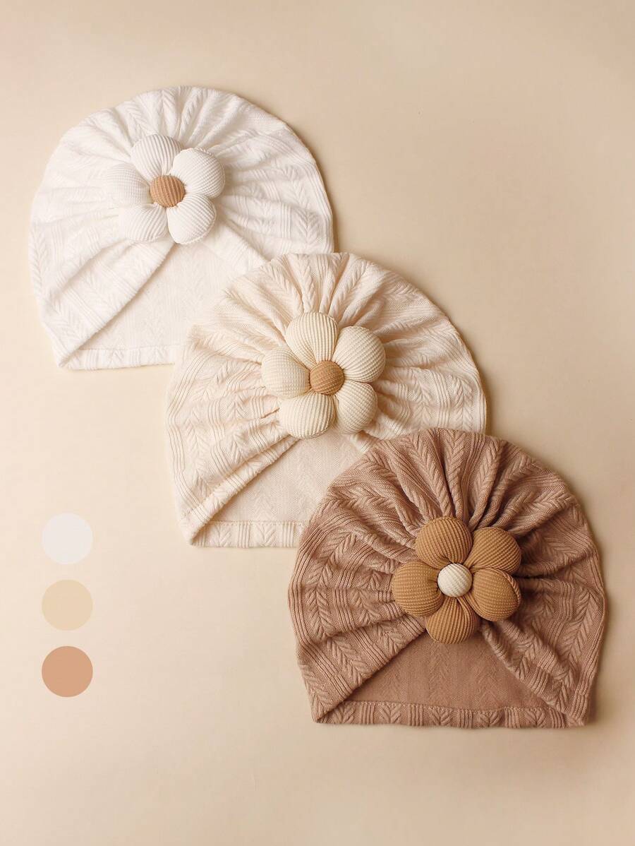 3pcs/Set Cute Infant Warm Hats For Babies Aged 6-24 Months, Suitable For Autumn/Winter Love Valentine