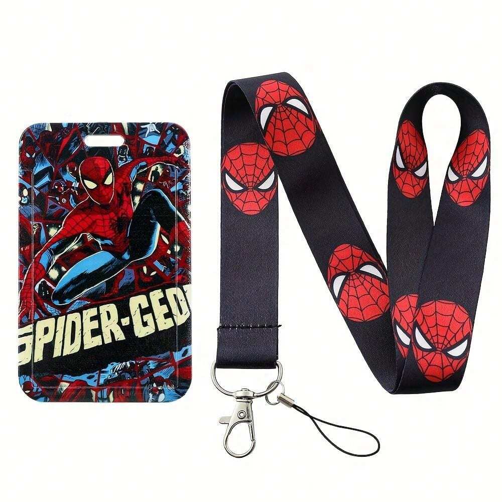POTDEMIEL Anime Spider Man Lanyard Peter Parker Phone Rope For Key USB
