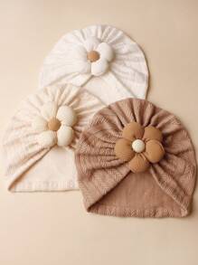 3pcs/Set Cute Infant Warm Hats For Babies Aged 6-24 Months, Suitable For Autumn/Winter Love Valentine