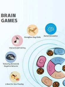 1pc Pet Feeder, Pet Interactive Treat Feeding Toy, Dog Puzzle Toy, Cat Dog Hide And Seek Feeder, Pet Training Toy, Dog Food Bowl, Pet Food Dispenser, Pet Food Compartment Game Plate, Pet Anti-Choking Bowl, Pet Supplies, Dog Puzzle Toys, Puppy IQ Training Feeder, Cat Dog Foraging Toys, Pet Entertainment Toy, For Pet Use Only - Multicolor - View 9