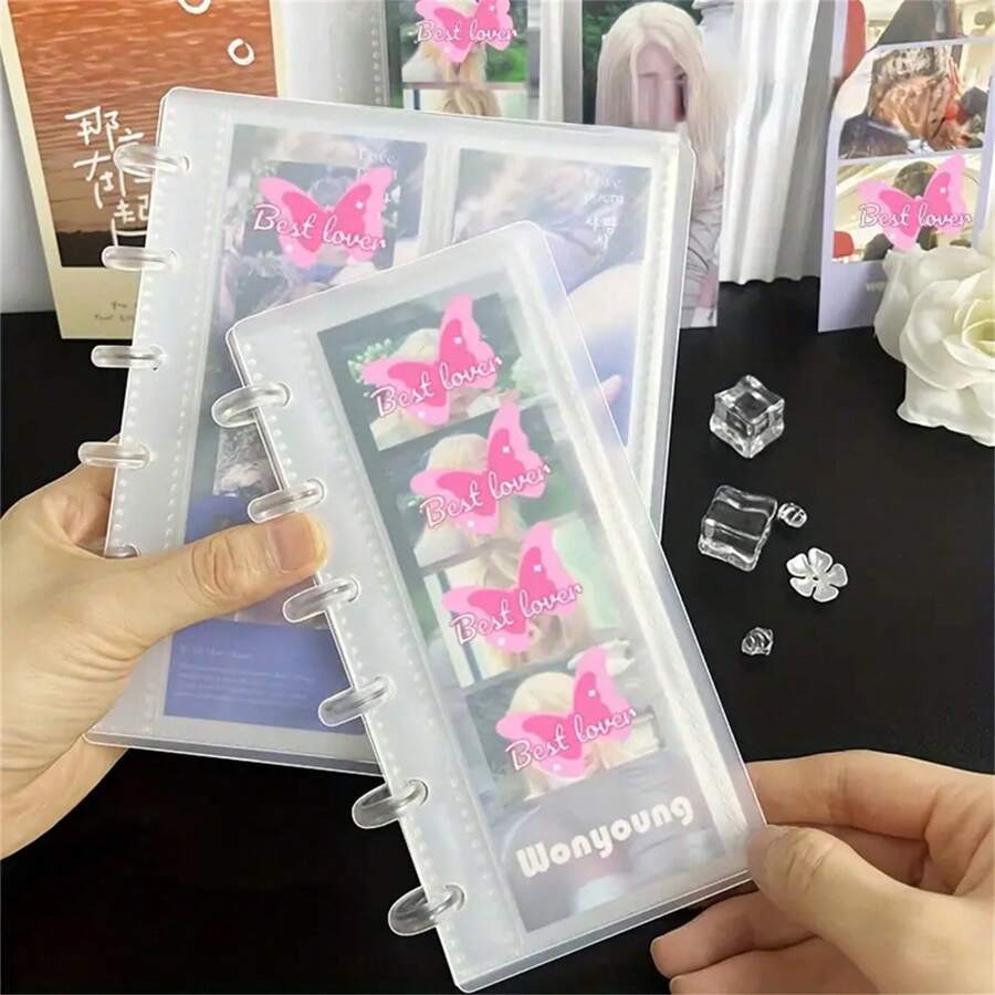 KPOP Idol Photocard Collect Book - 4-Pocket Plastic Rectangular Photo Strip Album With 10 Sleeves For Stationery Set Back To School,Back To School,School Supplies