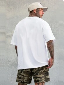 Men's T-Shirt Oversized Streetwear Luck Vibes Money Premium Shirt - 白色 - 查看 2