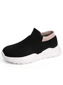 1pair Lightweight Casual Sports Sneakers For Teens Boys & Girls, Slip-On Sock Shoes