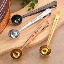 Personalised Coffee Scoop Custom Coffee Bag Clip 2 In 1 Multicolor Measuring Spoon Engraved Coffee Scoop Groomsmen Gift Coffee Lover Gift - Multicolor - View 6