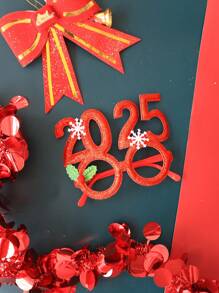 1pc Christmas/New Year Party Decoration Props Glasses, 2025 Celebration Props, Plastic Frame, Perfect For Holiday Party Gifts!,Christmas - Multicolor - View 14
