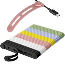 40 piezas Bridas de cable reutilizables, organizador de cables de silicona ajustable, bridas de cremallera pequeñas para cables de carga, auriculares, cables de computadora, accesorios de viaje para gestión de cables de escritorio de oficina - Multicolor - Ver 1