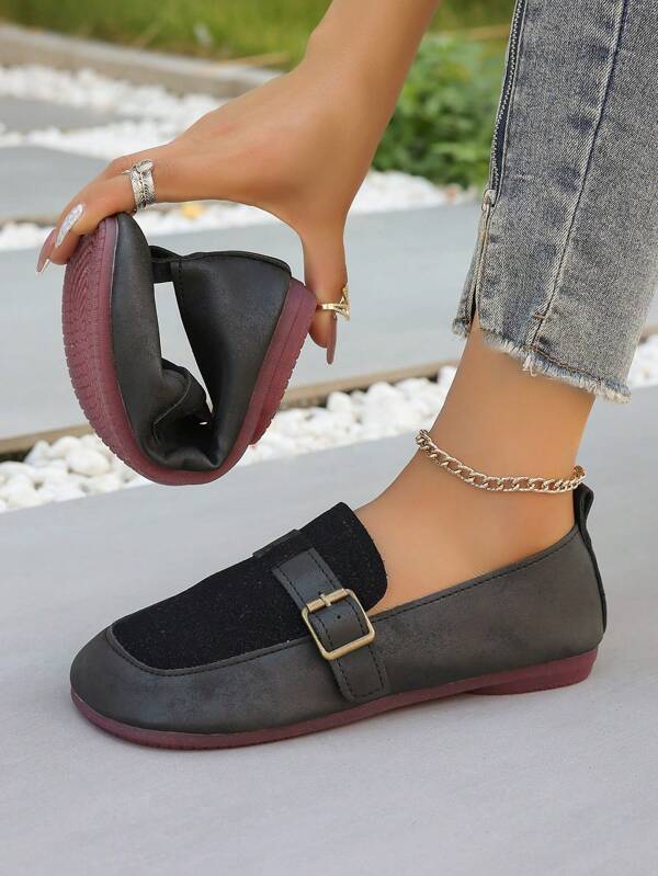 Mocassini piatti da donna, scarpe casual con punta tonda e suola morbida, scarpe comode e versatili per mamme