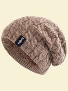 JZML 1 件男女通用运动字母刺绣保暖针织帽万圣节秋季服装