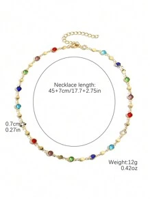 1pc Fashionable Minimalist Faux Pearl Beaded Chain Necklace For Women, Suitable For Daily Wear - Multicolor - View 14