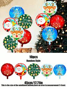 10 piezas de globos de aluminio de 18 pulgadas para Navidad, adecuados para decoraciones de fiesta de Navidad