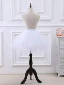 1pc European And American Style Colorful Tulle Skirt Petticoat, Asymmetrical Hem Sexy Skirt For Halloween Party