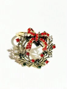 1 件鹿、花卉、圣诞树餐巾环、铃铛、雪花餐巾架、金色餐巾环，适用于圣诞节装饰、晚宴、周年纪念日、生日、复活节、秋季、万圣节、感恩节 - 多色 - 查看 13