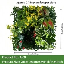 Pannelli da parete in erba artificiale, parete vegetale, decorazione da parete verde 10x10 pollici, siepe decorativa per la privacy, decorazione a parete verde per protezione dal sole, prato quadrato in plastica, decorazione da parete interna ed esterna con piante verdi simulate, decorazione da recinzione da giardino con piante simulate sullo sfondo