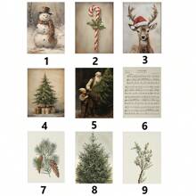 1pc. Płótno Ścienne Sztuka Łatwa Do Powieszenia Uroczy Zimowy Bałwan Sztuka Wydruk, Vintage Bałwan Wydruk, Vintage Zimowy Wydruk, Rustykalna Sztuka Ścienna Bożonarodzeniowa, Sezonowa Dekoracja Ścienna, Dekoracja Bożonarodzeniowa Sztuka Ścienna, Plakaty Dekoracji Bożonarodzeniowej Do Dekoracji Pokoju, Najlepsze Prezenty Bożonarodzeniowe - Wielokolorowe - Zobacz 6