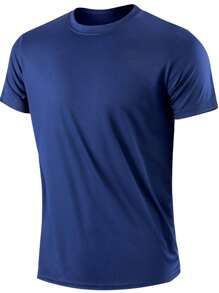 Men's Dry Fit T-Shirt Training Shirt Bodybuilding UV Protection Running Fishing Sports Everyday High Quality Blouse - Màu xanh hải quân - Xem 3