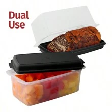 SIGNORAWARE Bread Box -Dual Use Bread Holder/Airtight Plastic Food Storage Container For Dry Or Fresh Foods -2 In 1 Bread Bin- Loaf Cake Keeper/Baked Goods -Keeps Bread Fresh
