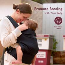 Momcozy Baby Carrier - Ergonomic, Comfortable And Lightweight Carrier For Infants And Toddlers 3-20 Kg, Effortless To Put On, Ideal For Hands-Free Parenting, Improved Lumbar Support - Black - View 8