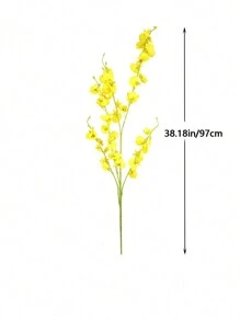 1/5/10/20 chiếc hoa lan lụa giả màu vàng số lượng lớn (mỗi chiếc dài 38,5 inch, khoảng 97,8 cm), thích hợp cho tiệc cưới, ngày lễ, trang trí văn phòng tại nhà, không bao gồm bình hoa, mùa thu, cây phong, vàng, trang trí - Màu vàng - Xem 2