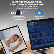 高清迷你WiFi监控摄像头，2.4G WiFi婴儿监视器夜视，运动检测摄像头，家庭摄像头监控，广角检测IP摄像头 - 黑色 - 查看 8