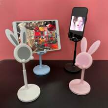 1pc Cute Cell Phone Stand For Desk, Adjustable Bunny Phone Holder - Perfect Student Desktop Companion For Slouchy Days, Desk Accessories - Multicolor - View 6