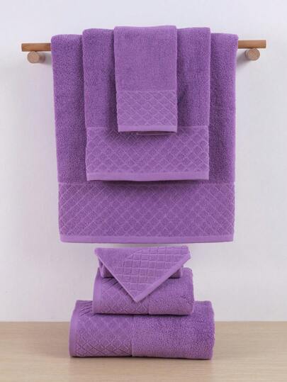 QIBHI 3条/1件（小号）纯色毛巾/面巾/浴巾，柔软吸水，适用于浴室、酒店、健身房、旅行、送礼、美发沙龙、运动、户外、海滩、学校、返校季、旅行配件、家居用品