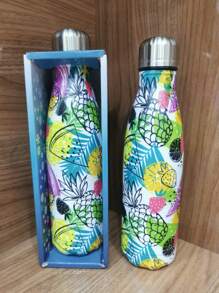 Printed Thermal Stainless Steel Bottle 500ml Gym Fitness - ABACAXI - 查看 1