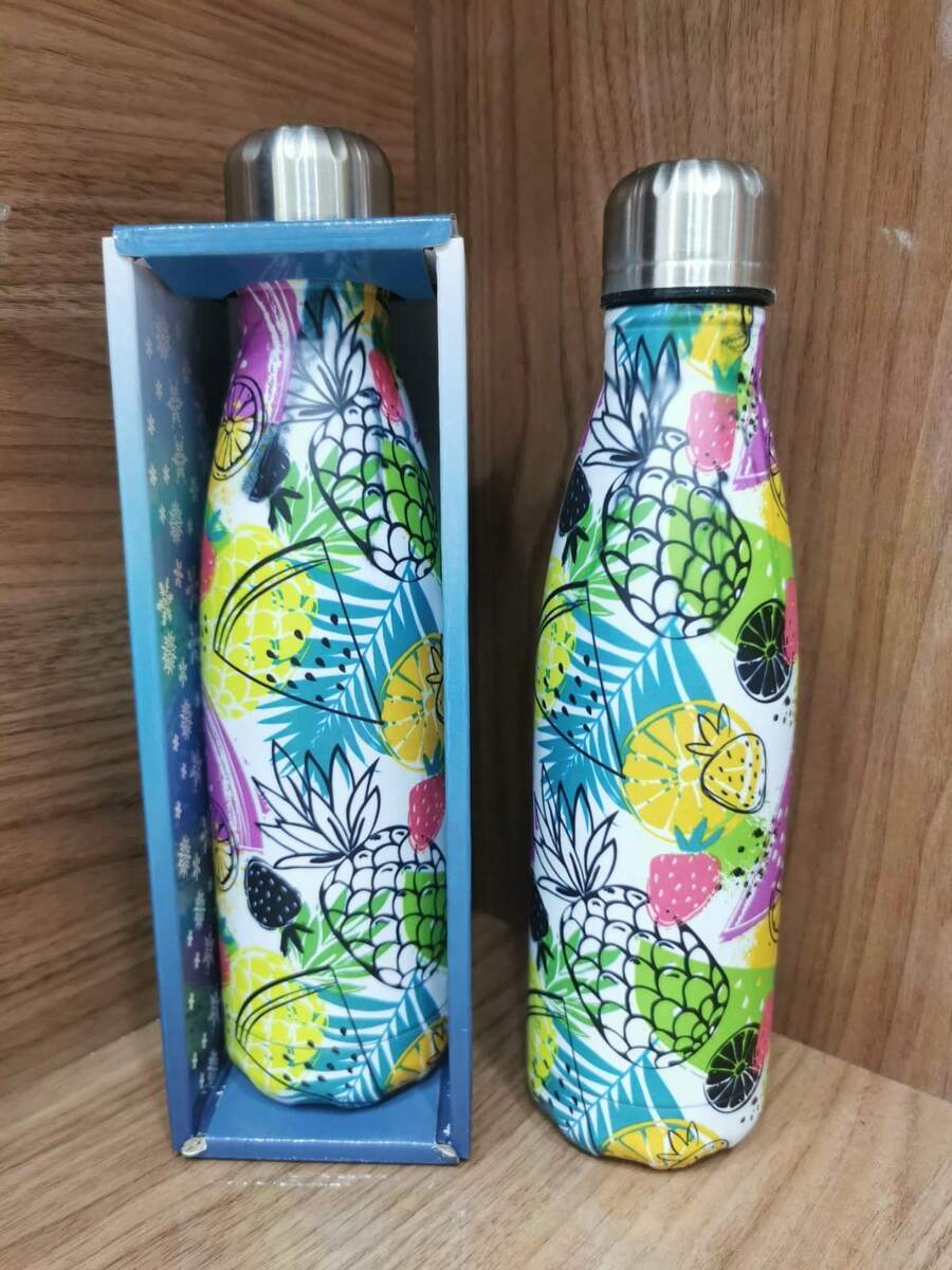 Printed Thermal Stainless Steel Bottle 500ml Gym Fitness - ABACAXI - 查看 1