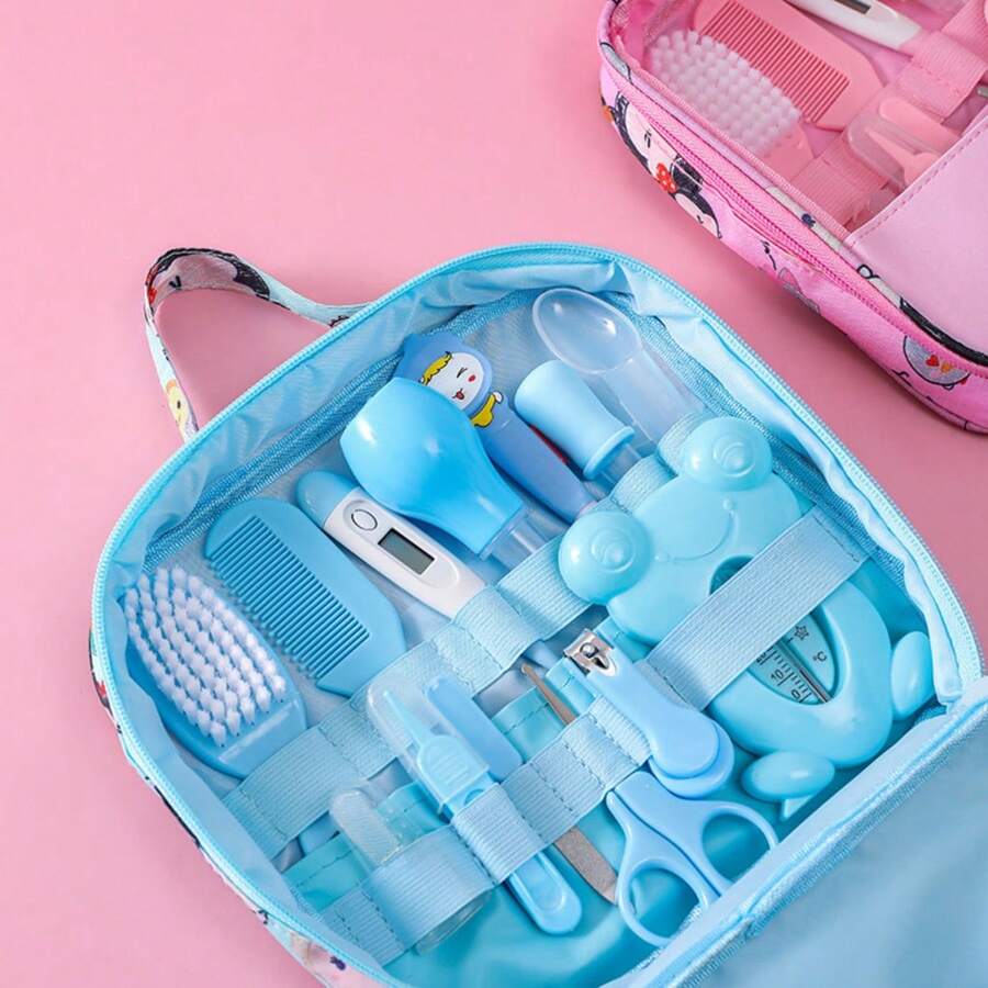 13-Piece Newborn Baby Hygiene Kit In Blue And Pink - 藍色 - 查看 1
