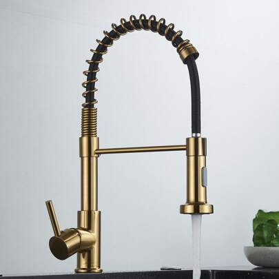 Commercial Kitchen Sink Faucets With Pull Down Sprayer Stainless Steel Single Hole Single Handle Mixer Tap