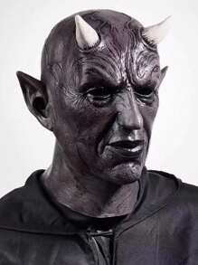 1 Peça Máscara de Horror de Halloween, Máscara de Cabeça Coberta de Látex de Monstro Assustador, Máscara de Diabo Chifrado, Máscara de Fantasma Carrancudo, Adereços Assustadores para Festival