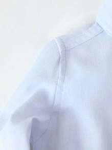 1 Stück Kleinkind Lässig Weißes Langarmhemd aus Jacquard-Gewebe, Frühling/Herbst, 6 Monate - 36 Monate