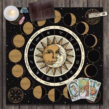 1pc 12 Constellations Tarot Card Tablecloth Altar Cloth Sun Moon Starry Sky Tarot Tablecloth For Spread Tarot Reading Cover Decor Tablecloth Decor Witchy Decor Tarot Mat