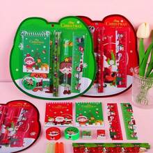 Christmas Decoration 1set 8pcs Christmas Themed Mechanical Pencil Student Stationery Gift Set, Wholesale Kindergarten Prizes,Back To School