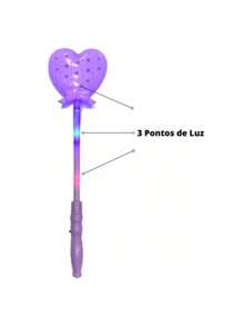 Kit 10 Varinhas Mágicas Bastão de Led Luz Neon Coloridas Varinha Plástico Pisca Formaturas Festas Coração - RF2 Coração - Sortidas - Visão 6