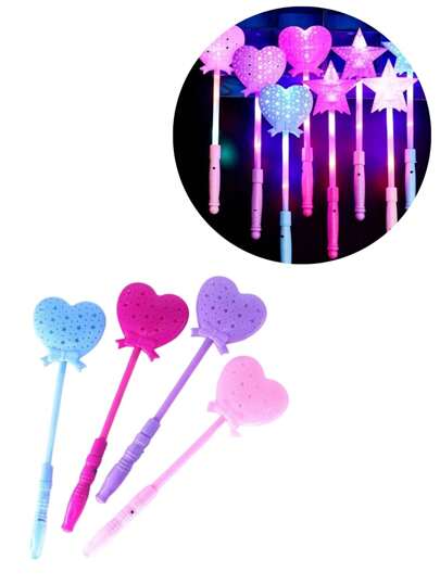 Kit 10 Varinhas Mágicas Bastão de Led Luz Neon Coloridas Varinha Plástico Pisca Formaturas Festas Coração