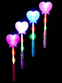 Kit 10 Varinhas Mágicas Bastão de Led Luz Neon Coloridas Varinha Plástico Pisca Formaturas Festas Coração - RF2 Coração - Sortidas - Visão 8
